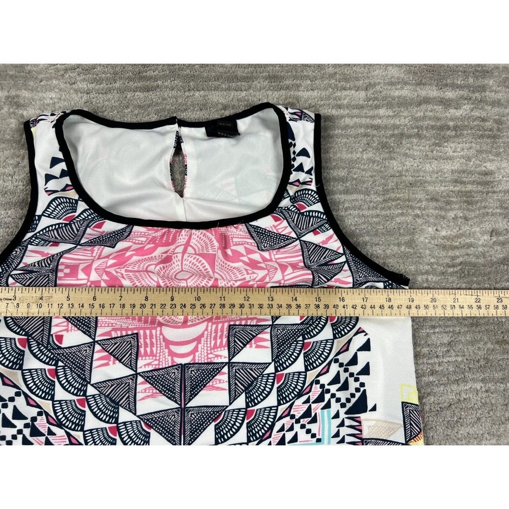 Worthington Dress Womens M White Pink Geometric Kaleidoscope Sleeveless Shift - Picture 4 of 11